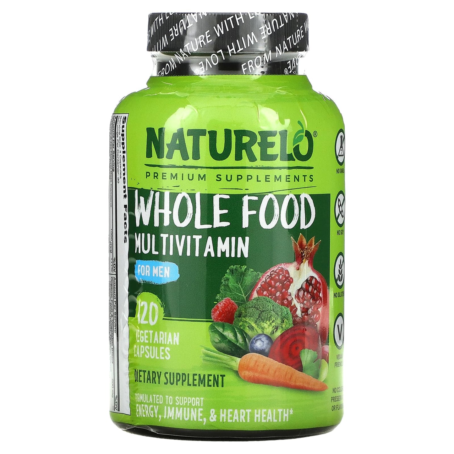 NATURELO-Whole Food Multivitamin for Men-120 Vegetarian Capsules