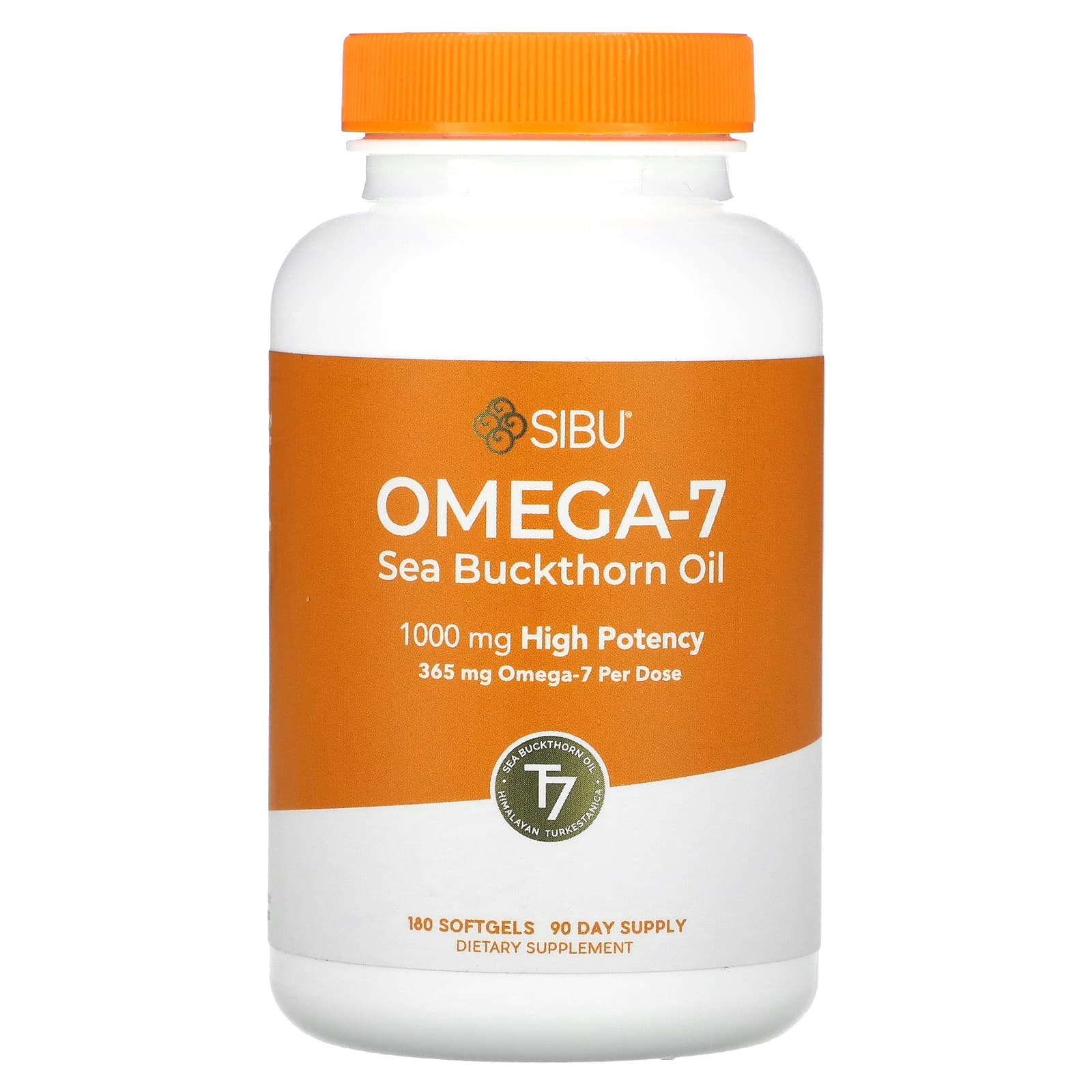 Sibu Beauty-Omega-7-Sea Buckthorn Oil-1,000 mg-180 Softgels (500 mg per Softgel)