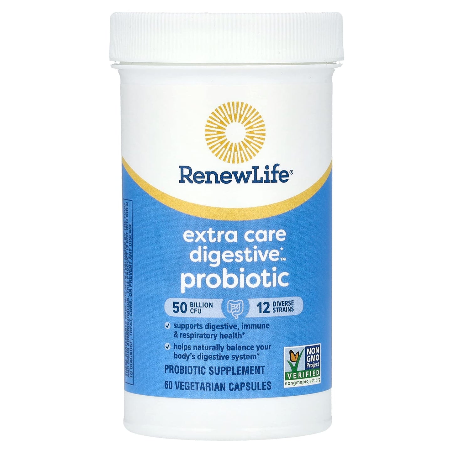 Renew Life, Extra Care Digestive Probiotic, 50 Billion CFU, 60 Vegetarian Capsules