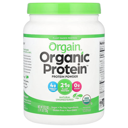 Orgain-Organic Protein Powder-Plant Based-Natural Unsweetened-1.59 lbs (720 g)