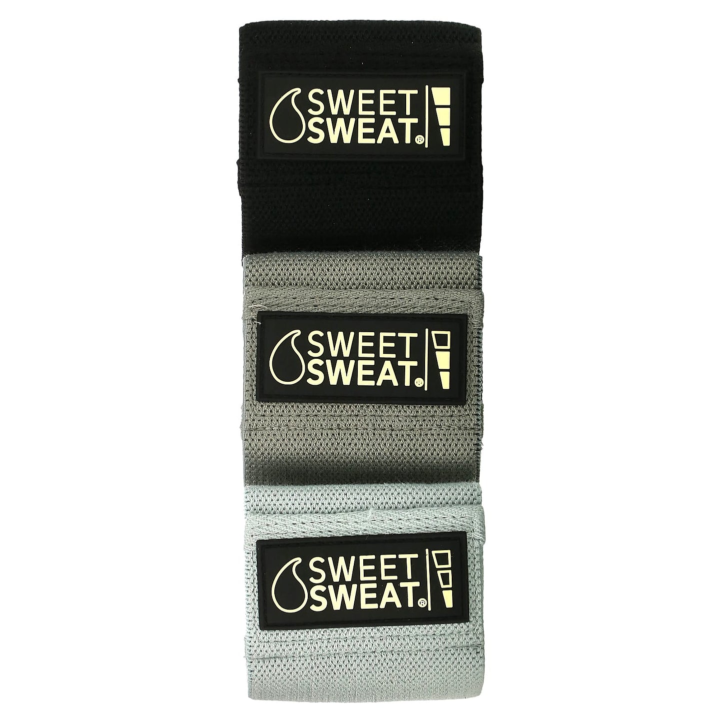 Sports Research, Sweet Sweat, Hip Bands, Gray, 3 Bands