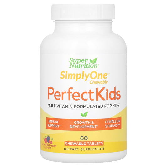 Super Nutrition-Perfect Kids Complete Multivitamin-Mixed Berry Flavor-60 Vegetarian Chewable Tablets