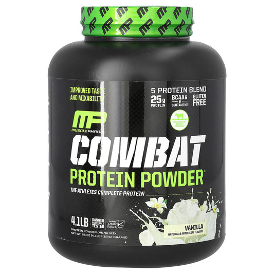 MusclePharm-Combat Protein Powder-Vanilla-4.1 lb (1,842 g)