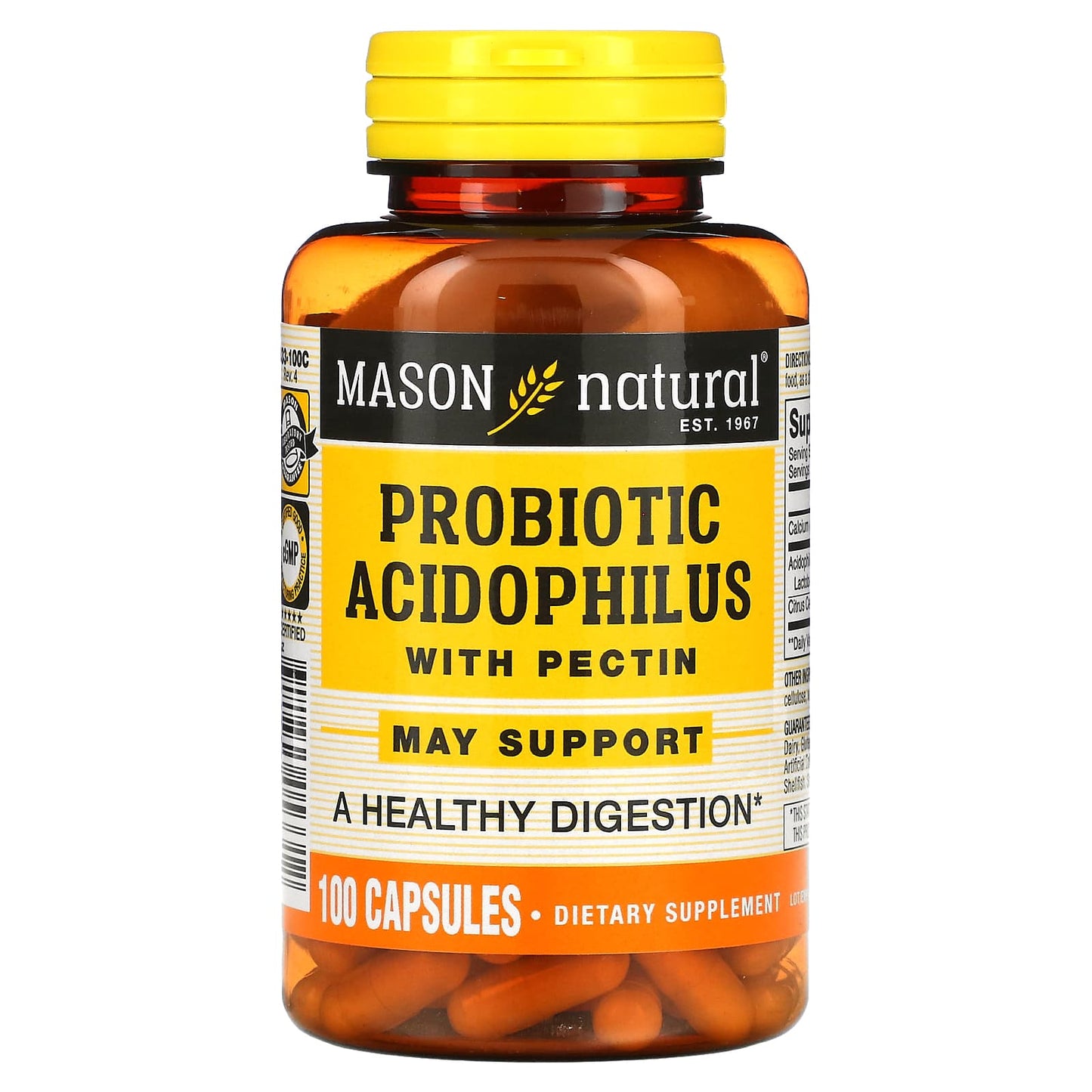 Mason Natural-Probiotic Acidophilus with Pectin-100 Capsules