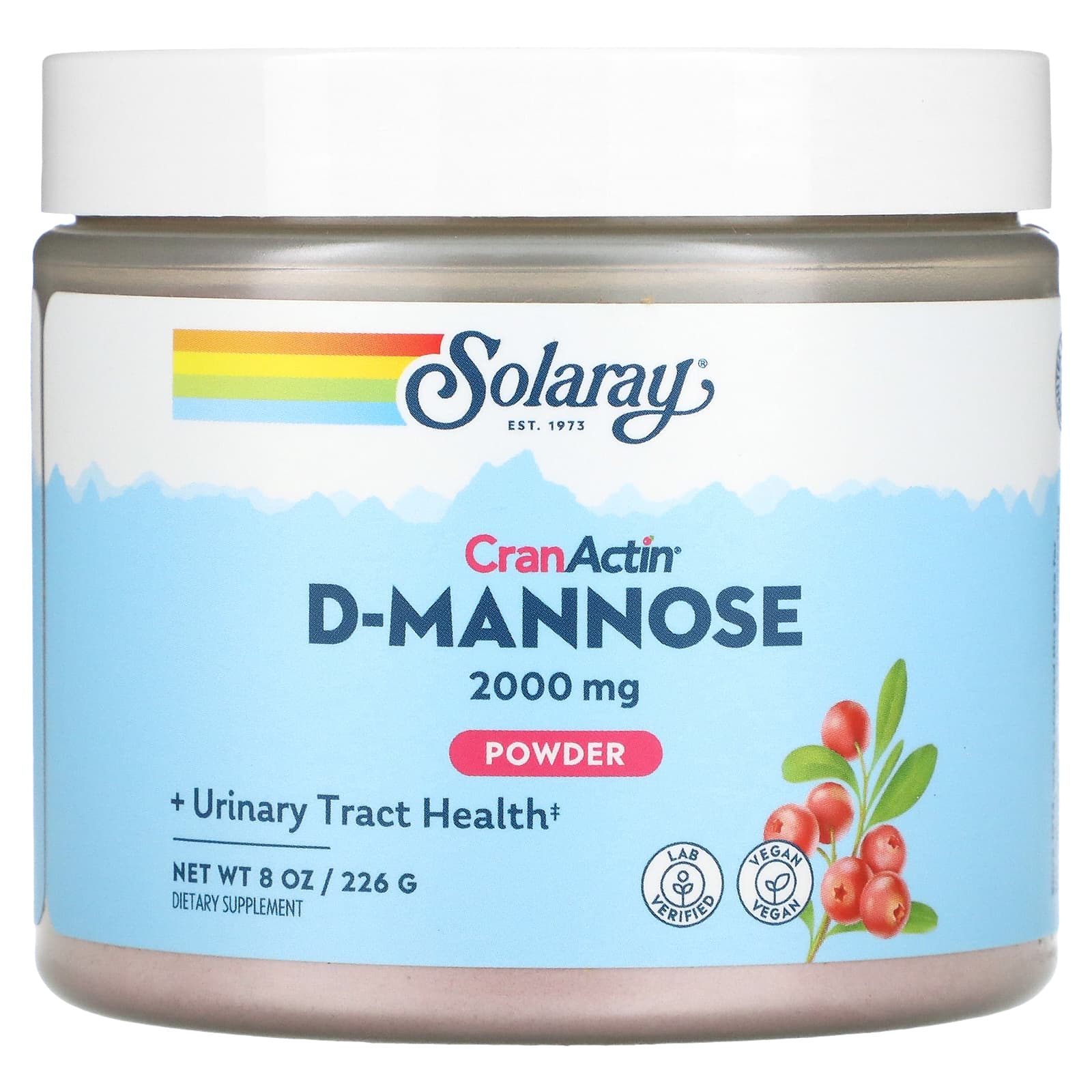 Solaray-D-Mannose with CranActin Powder-2,000 mg-8 oz (226 g)