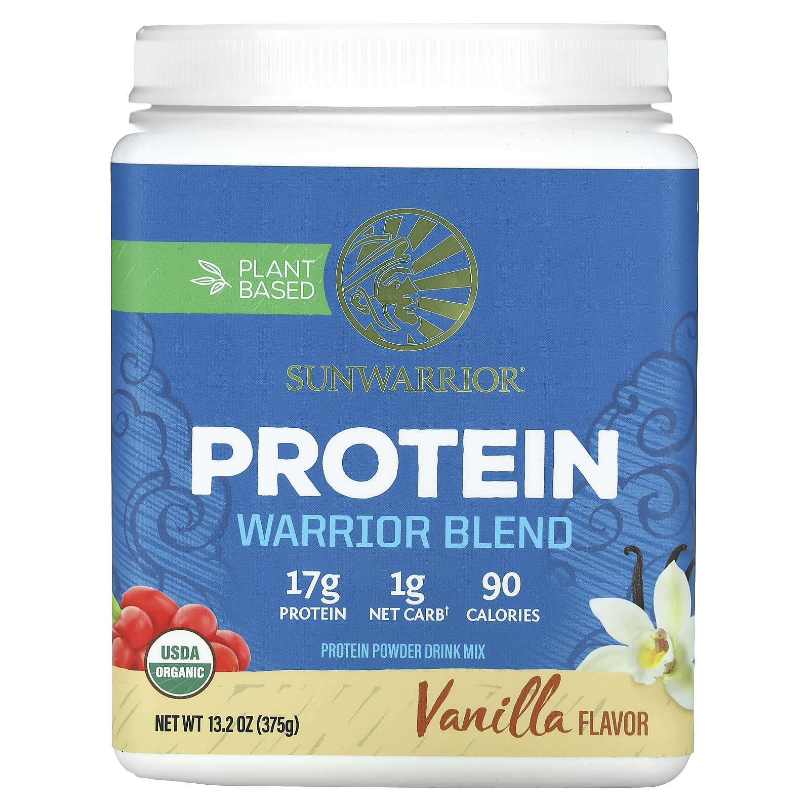 Sunwarrior-Warrior Blend Protein-Vanilla-13.2 oz (375 g)