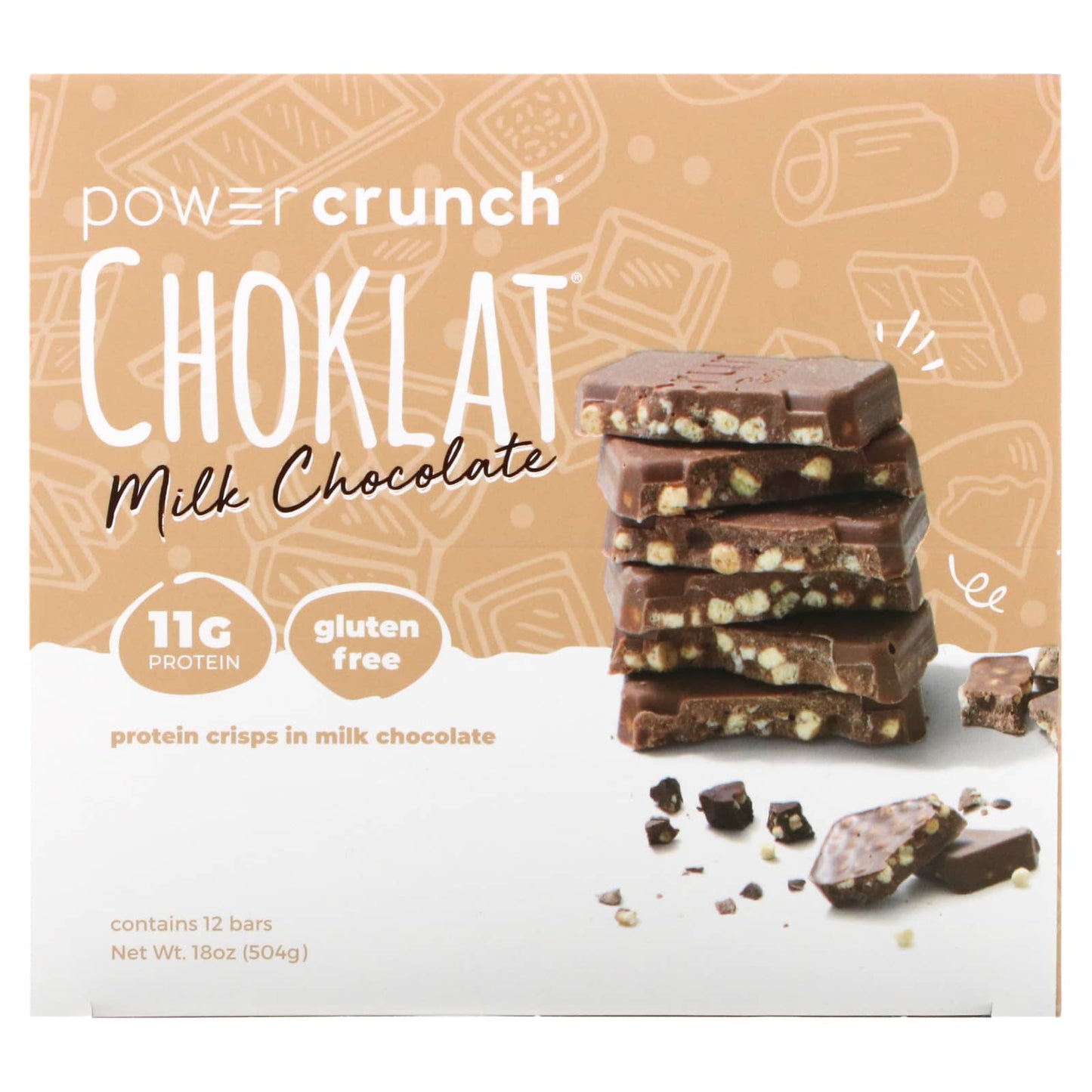 BNRG-Power Crunch Protein Bar-Choklat-Milk Chocolate-12 Bars-1.5 oz (42 g) Each