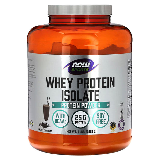 NOW Foods-Sports-Whey Protein Isolate-Creamy Chocolate-5 lbs (2,268 g)