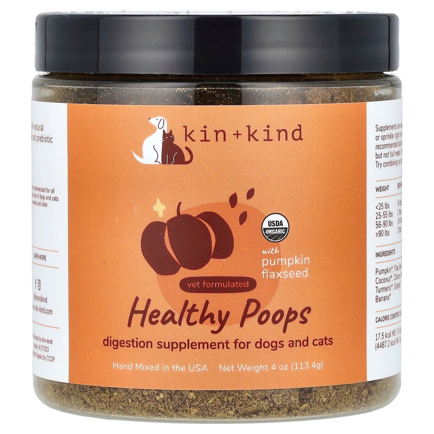 Kin+Kind-Healthy Poops-For Dogs & Cats-4 oz (113.4 g)