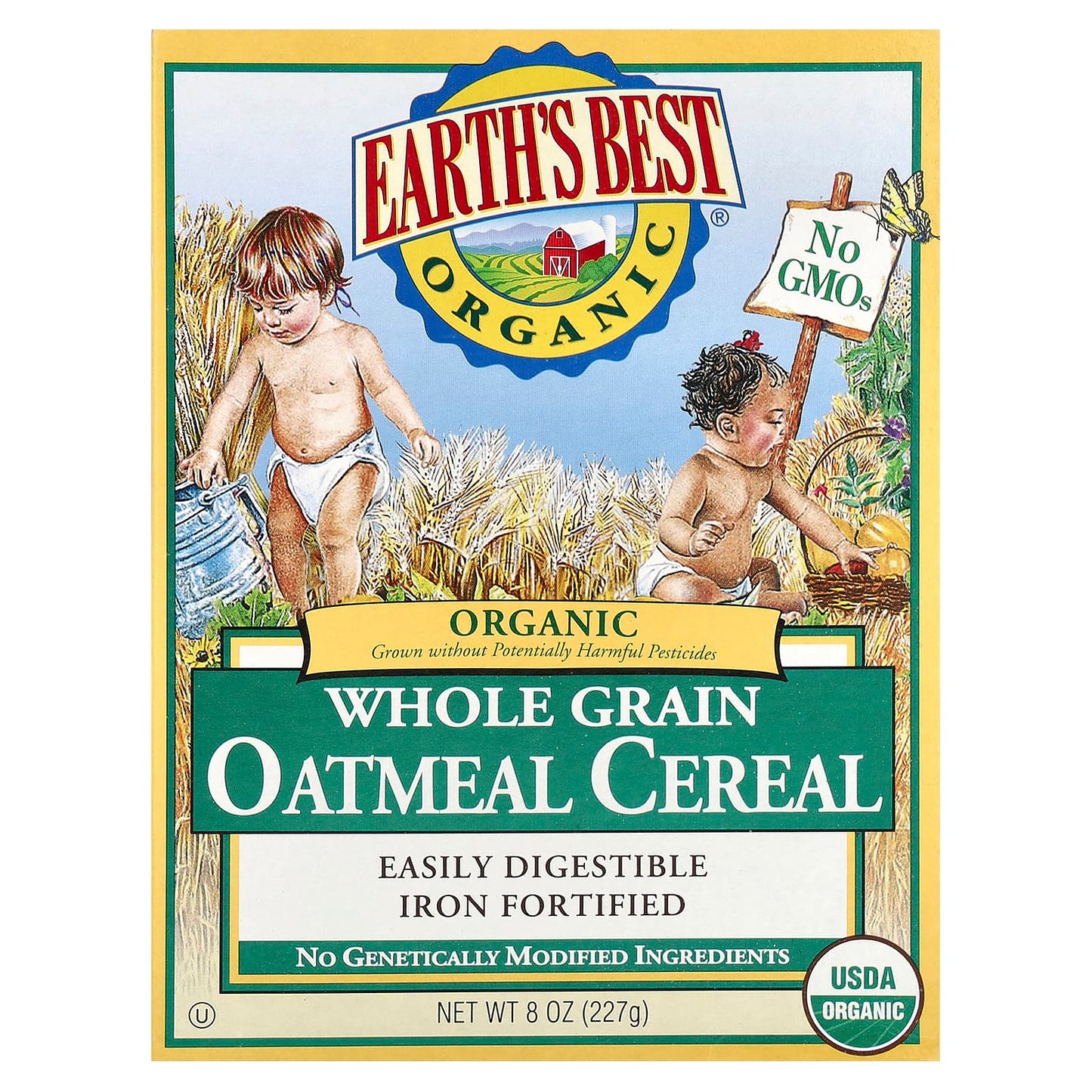 Earth's Best-Organic Whole Grain Oatmeal Cereal-8 oz (227 g)