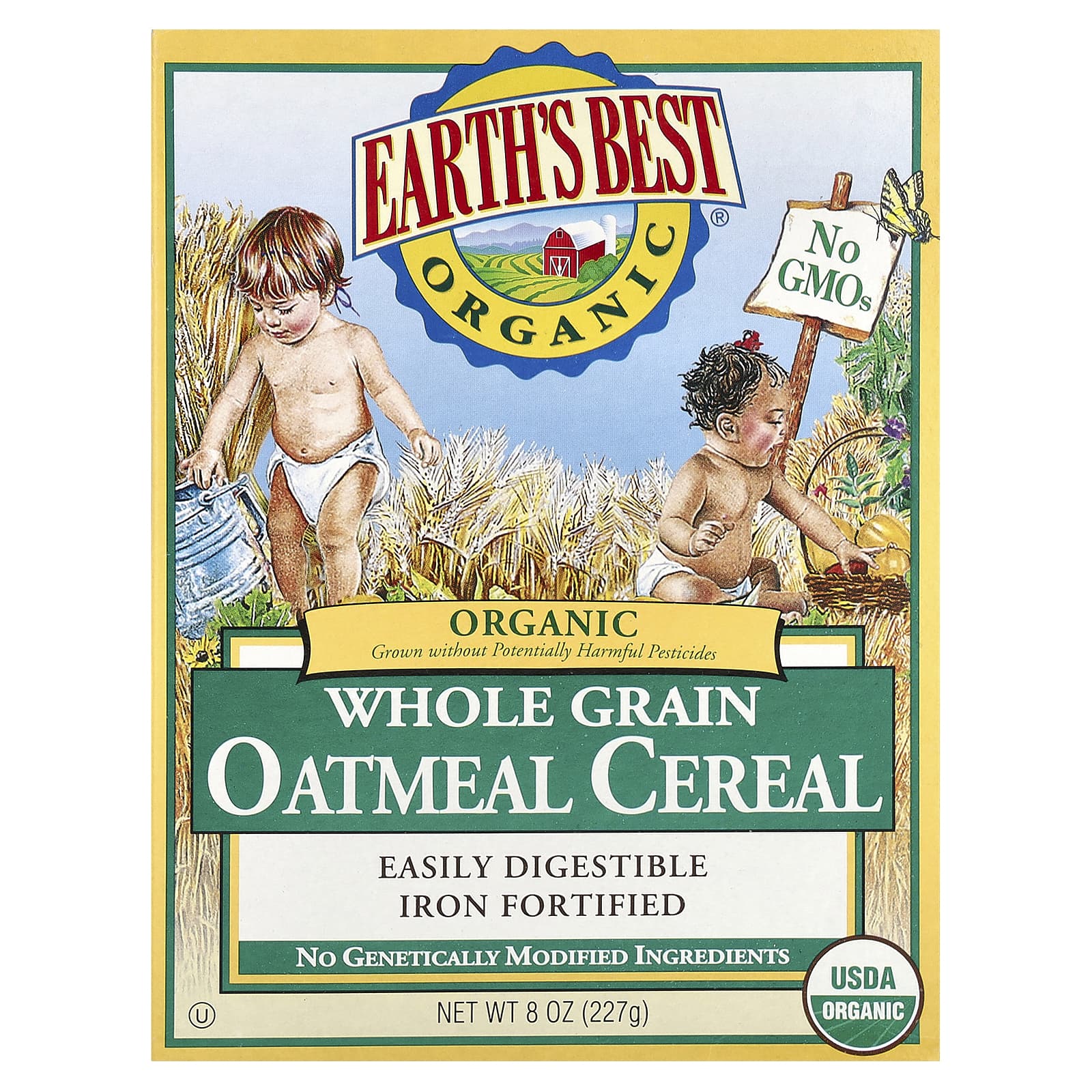 Earth's Best-Organic Whole Grain Oatmeal Cereal-8 oz (227 g)