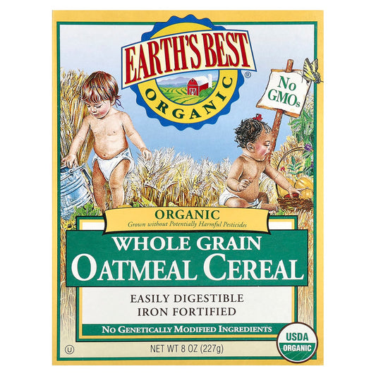 Earth's Best-Organic Whole Grain Oatmeal Cereal-8 oz (227 g)