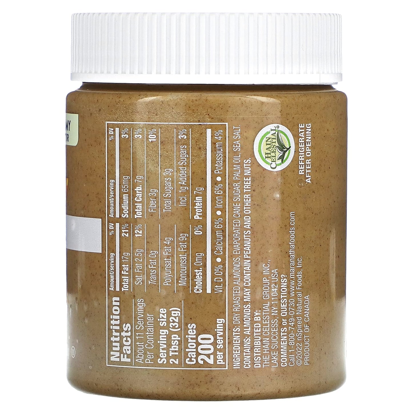 MaraNatha, Natural Almond Butter, Creamy, 12 oz (340 g)