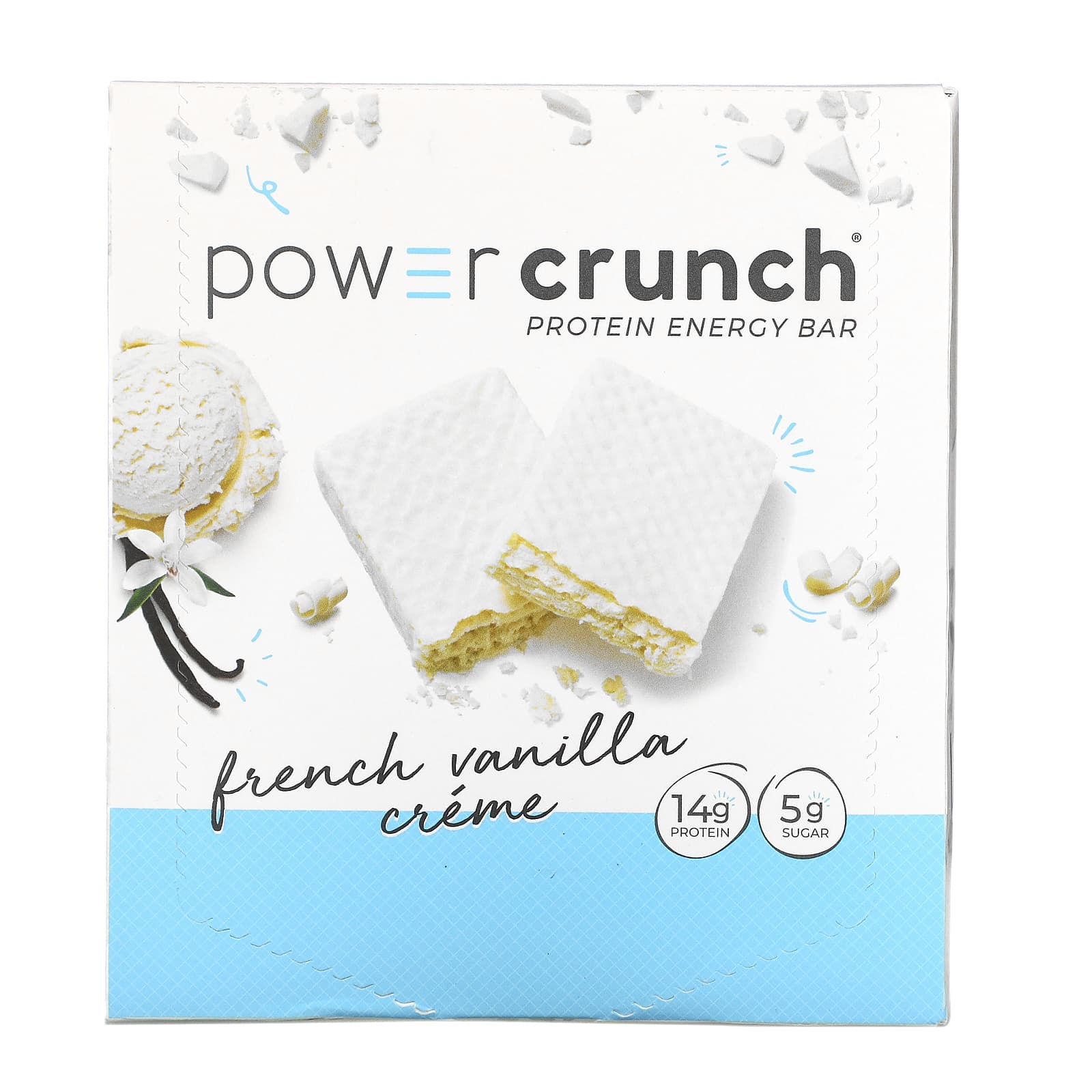 BNRG-Power Crunch Protein Energy Bar-French Vanilla Creme-12 Bars-1.4 oz (40 g) Each