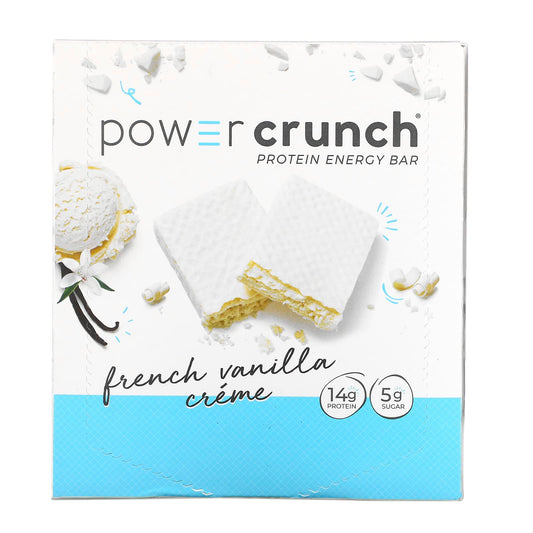 BNRG-Power Crunch Protein Energy Bar-French Vanilla Creme-12 Bars-1.4 oz (40 g) Each