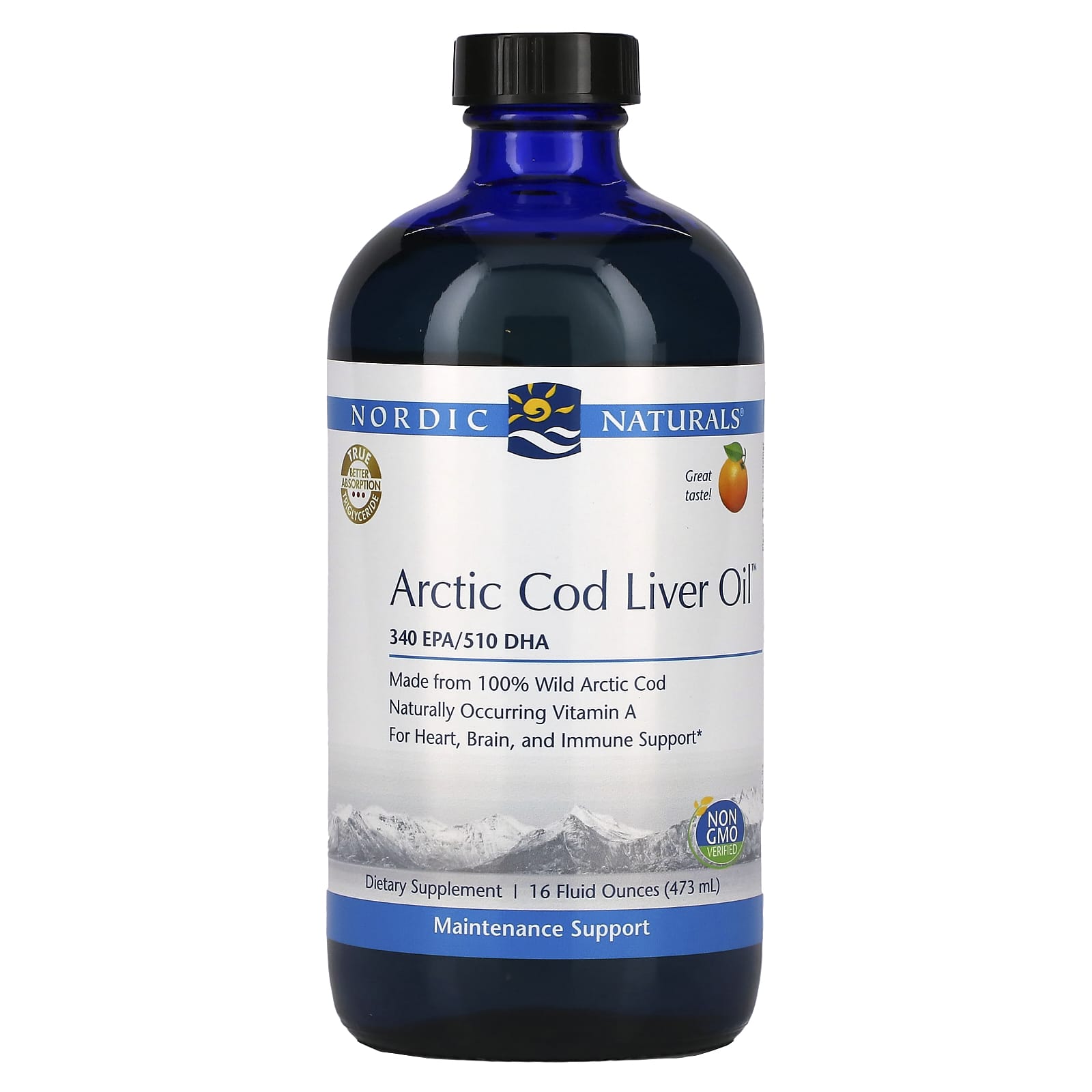 Nordic Naturals-Arctic Cod Liver Oil-Orange-16 fl oz (473 ml)