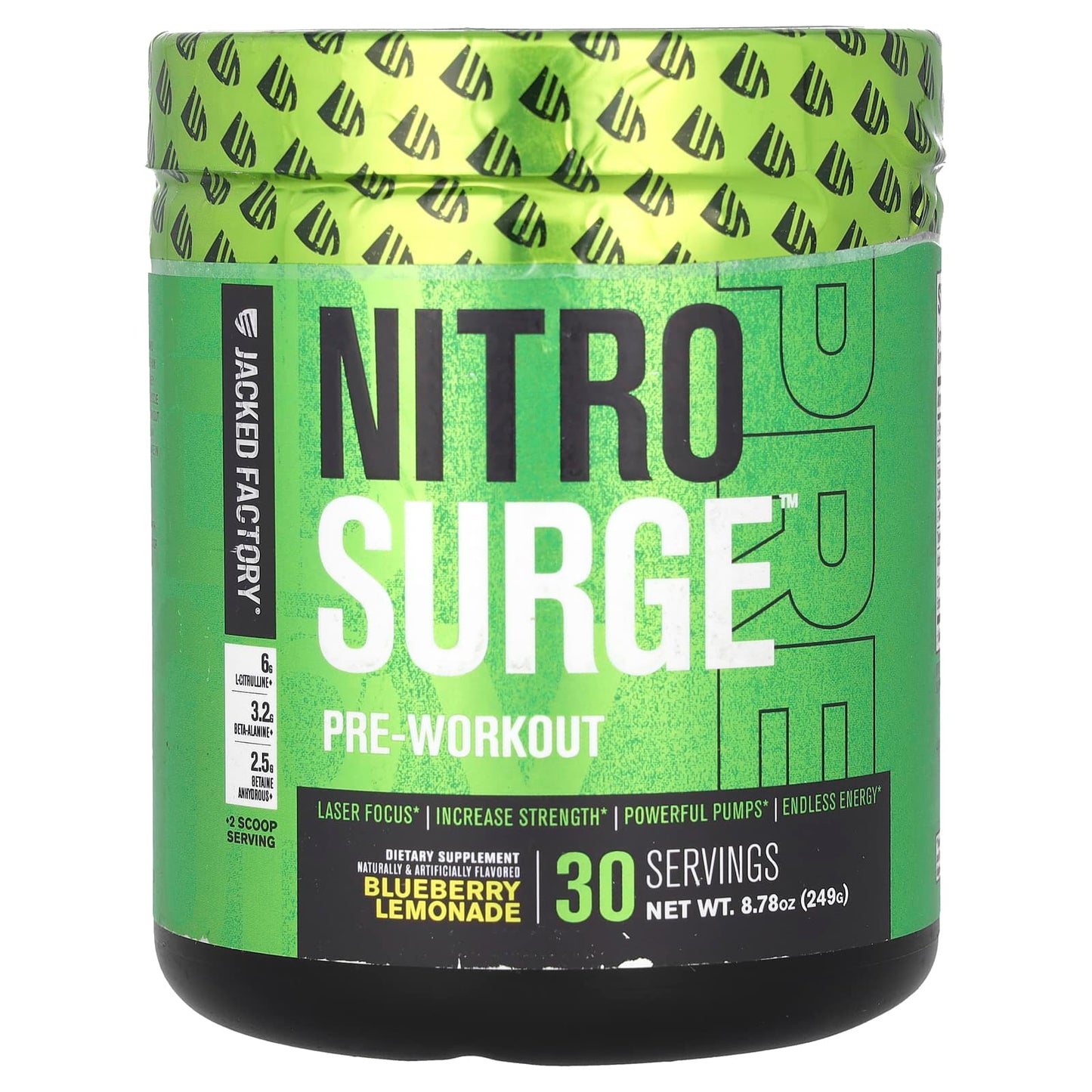 Jacked Factory-Nitro Surge-Pre-Workout-Blueberry Lemonade-8.87 oz (249 g)