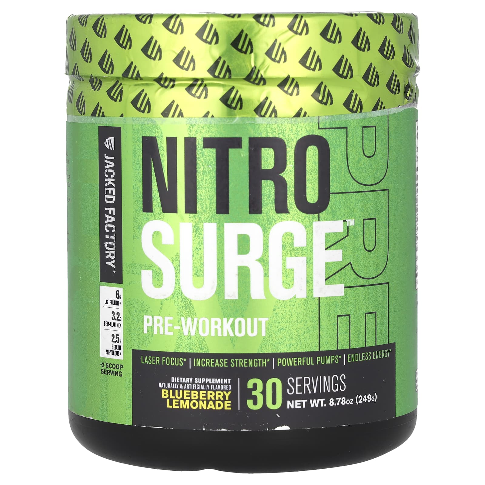 Jacked Factory-Nitro Surge-Pre-Workout-Blueberry Lemonade-8.87 oz (249 g)