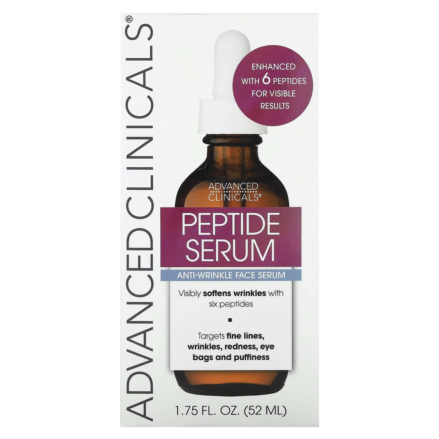 Advanced Clinicals, Peptide Serum, Anti-Wrinkle Face Serum, 1.75 fl oz (52 ml)