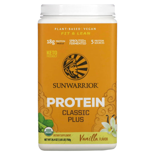 Sunwarrior-Classic Plus Protein-Vanilla-1.65 lb (750 g)