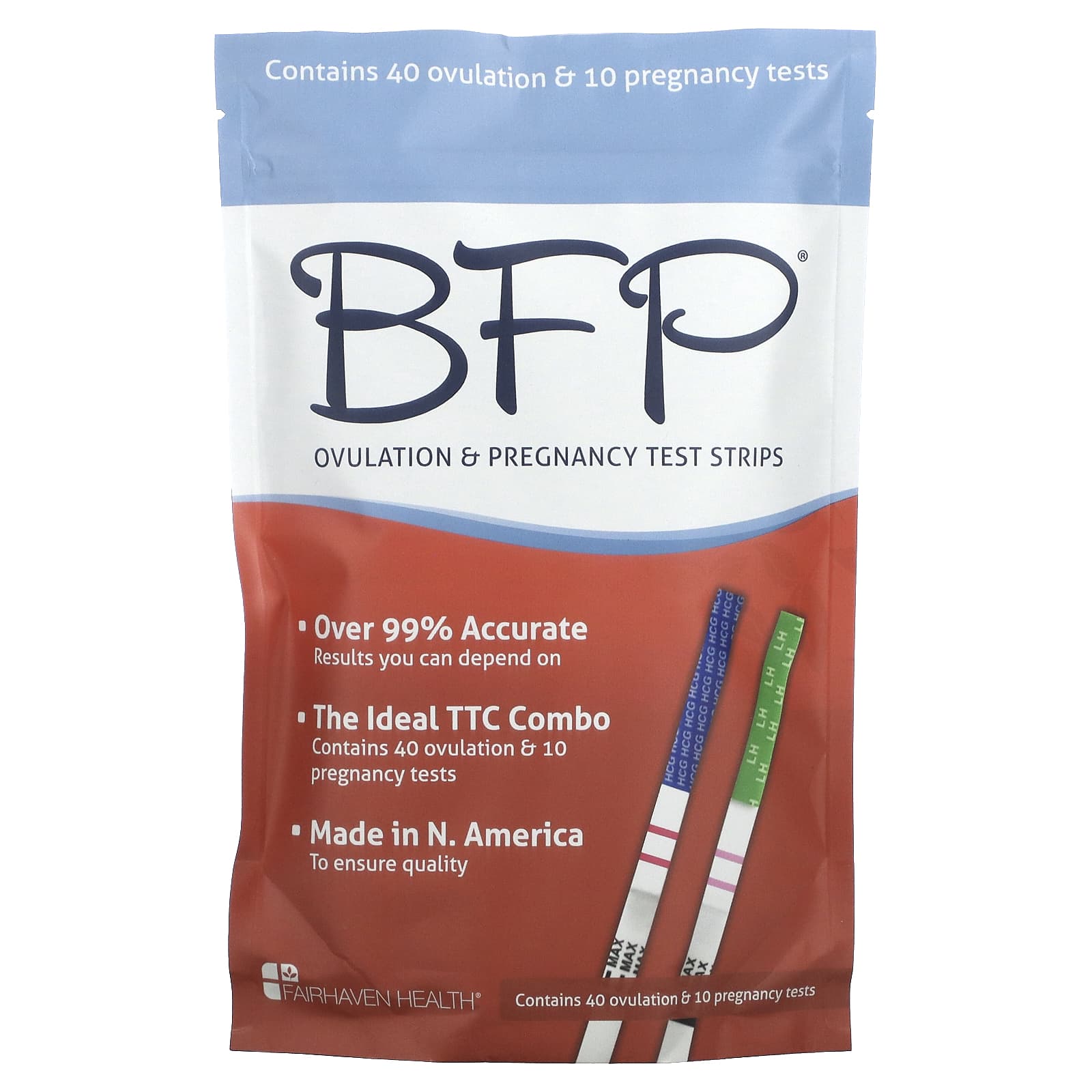 Fairhaven Health-BFP-Ovulation & Pregnancy Test Strips-40 Ovulation & 10 Pregnancy Tests