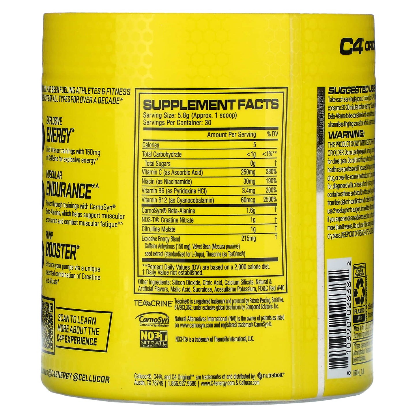 Cellucor, C4 Original, Pre-Workout, Cherry Limeade, 6.1 oz (174 g)