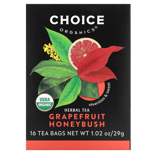 Choice Organic Teas-Herbal Tea-Grapefruit Honeybush-Caffeine Free-16 Tea Bags-1.02 oz (29 g)