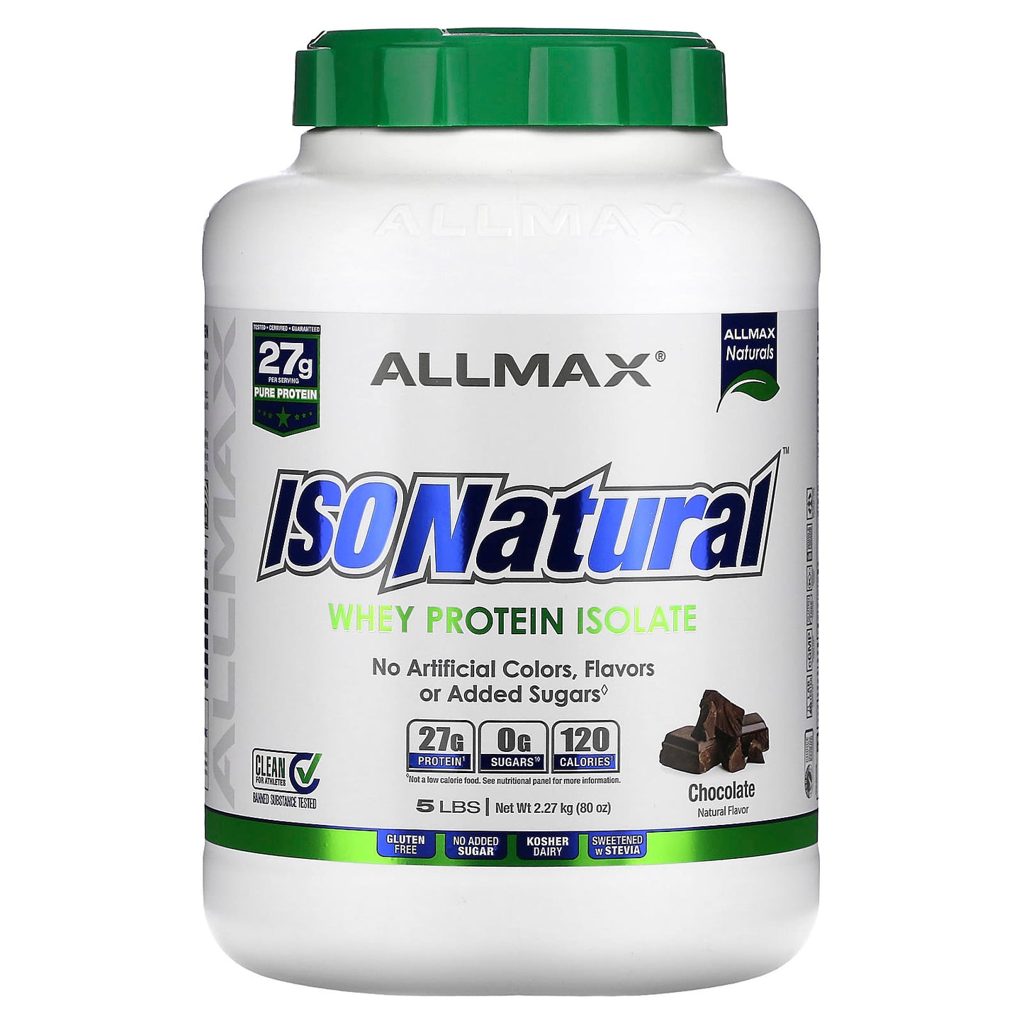 ALLMAX-IsoNatural-Whey Protein Isolate-Chocolate-5 lbs-(2.27 kg)