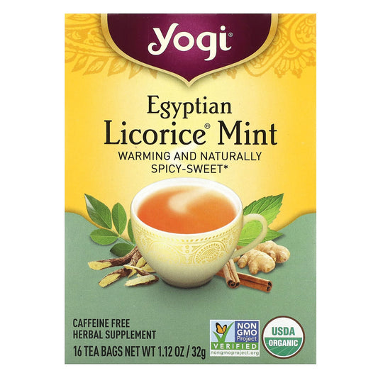 Yogi Tea-Egyptian Licorice Mint-Caffeine Free-16 Tea Bags-1.12 oz (32 g)