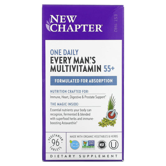 New Chapter-Every Man's One Daily 55+ Multivitamin-96 Vegetarian Tablets