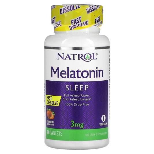 Natrol-Melatonin-Fast Dissolve-Strawberry-3 mg-90 Tablets