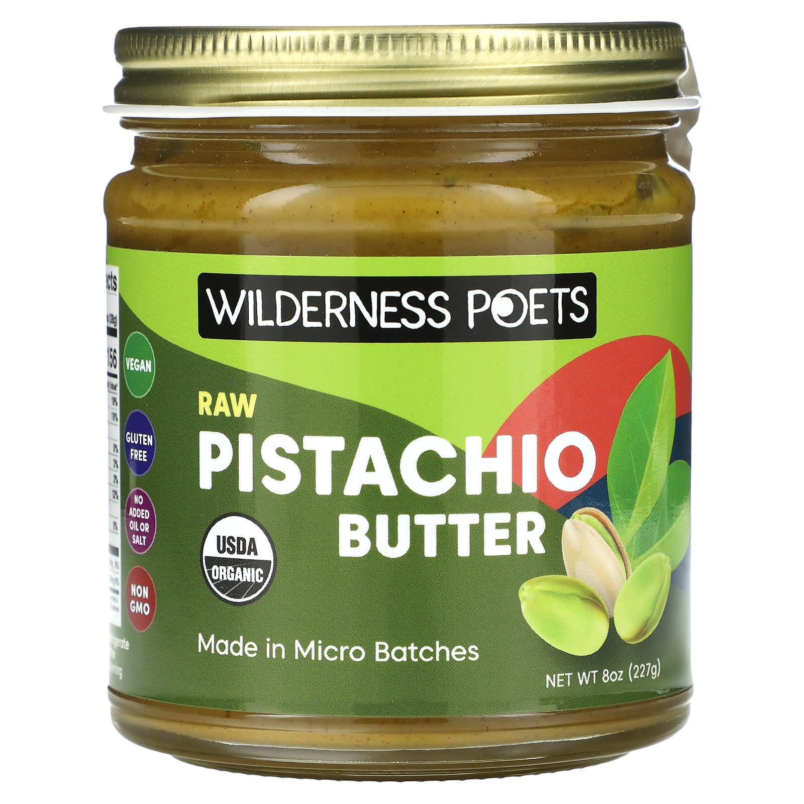 Wilderness Poets-Organic Raw Pistachio Butter-8 oz (227 g)