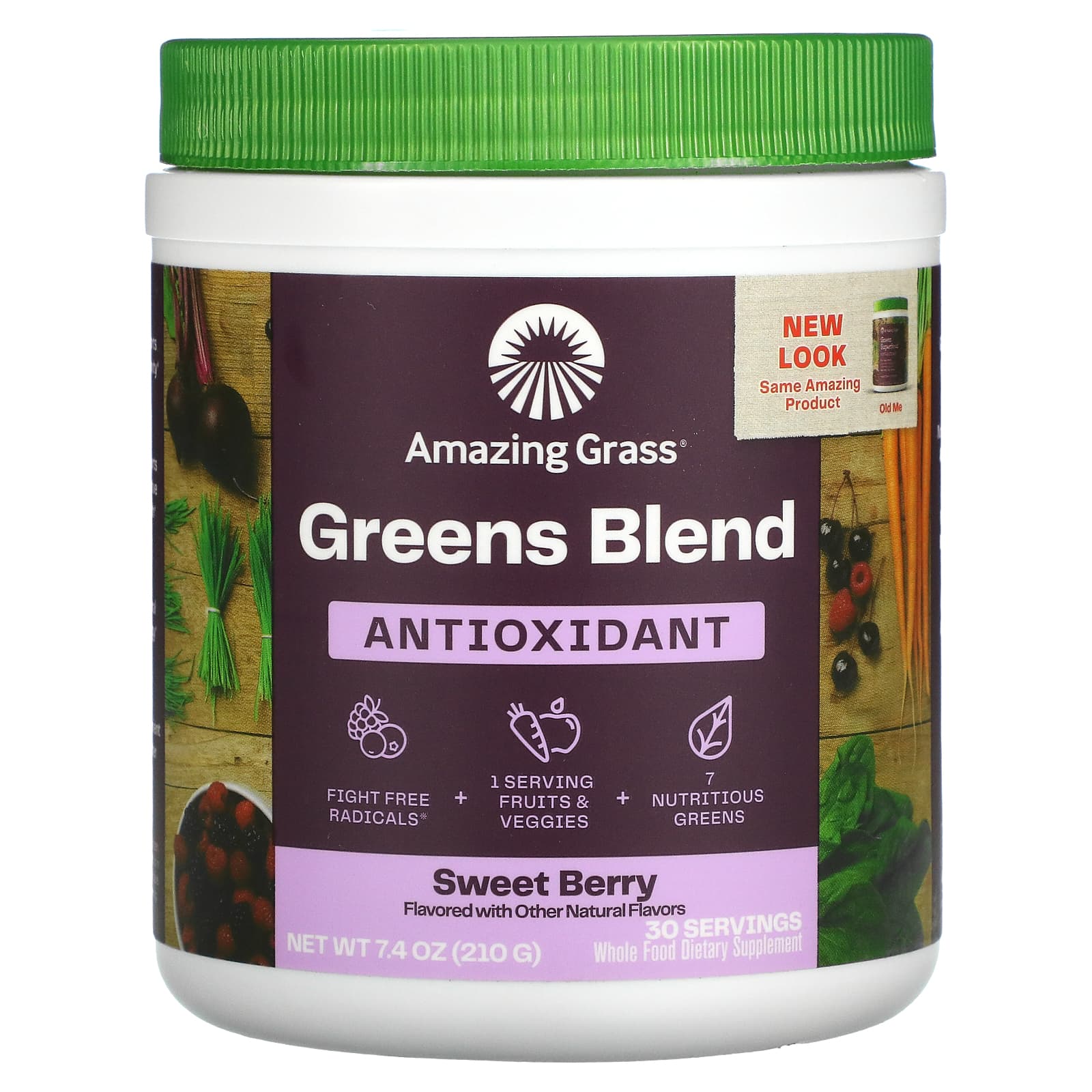 Amazing Grass-Green Blend Antioxidant-Sweet Berry-7.4 oz (210 g)