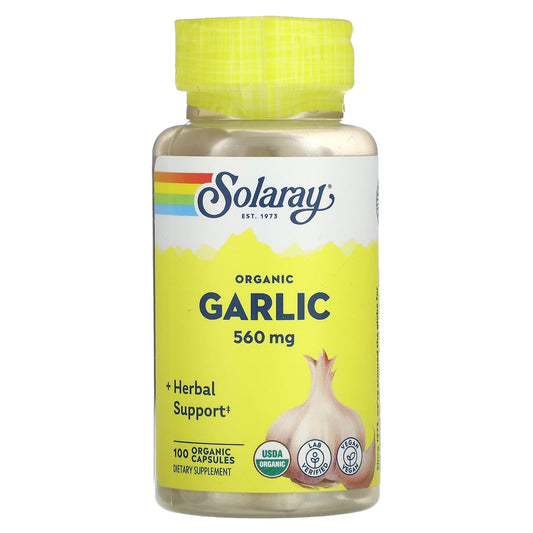 Solaray-Organic Garlic-560 mg-100 Organic Capsules