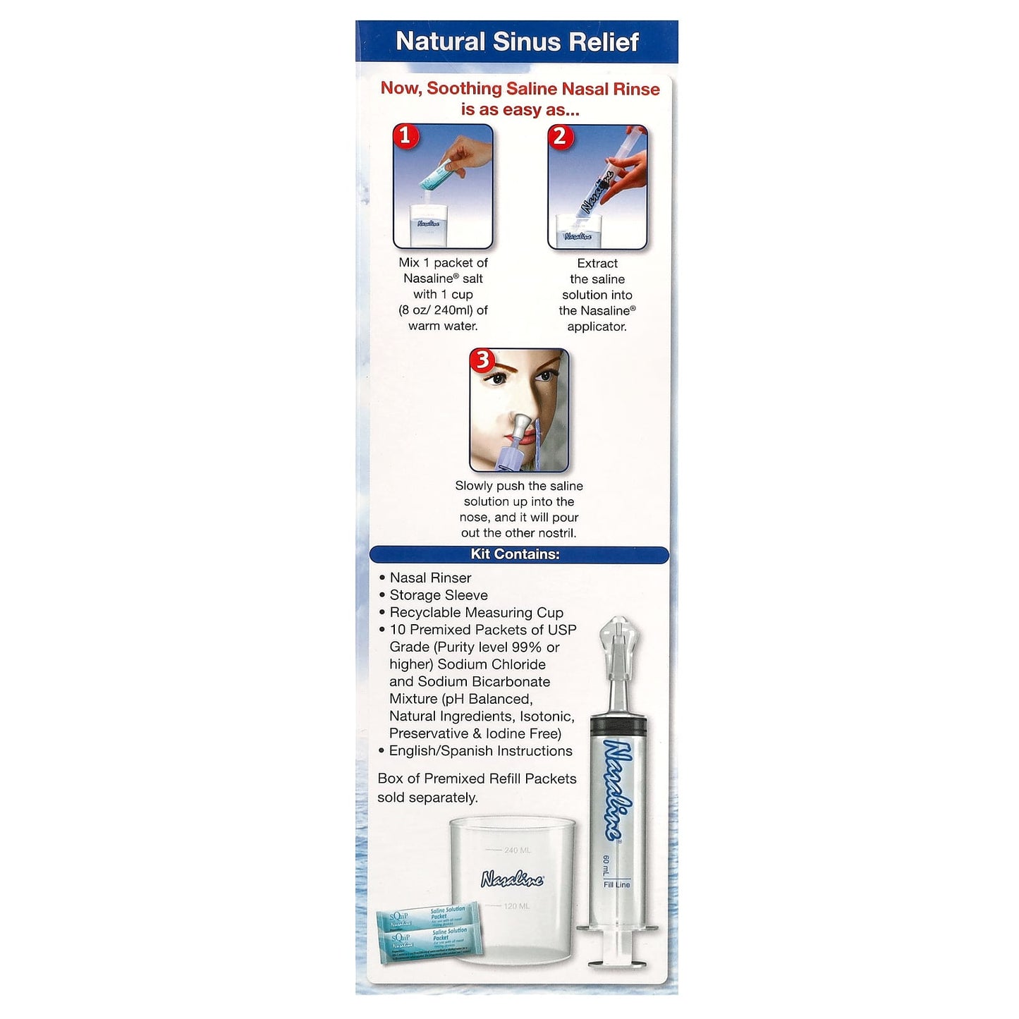 Squip, Nasaline, Nasal Rinsing System, 1 Kit