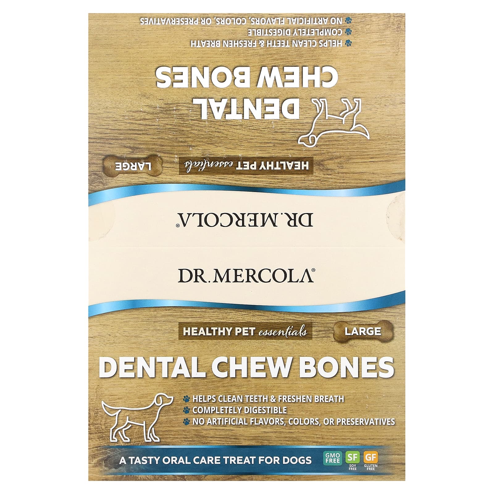 Dr. Mercola-Dental Chew Bones-Large-For Dogs-12 Bones-2.08 oz (59 g) Each