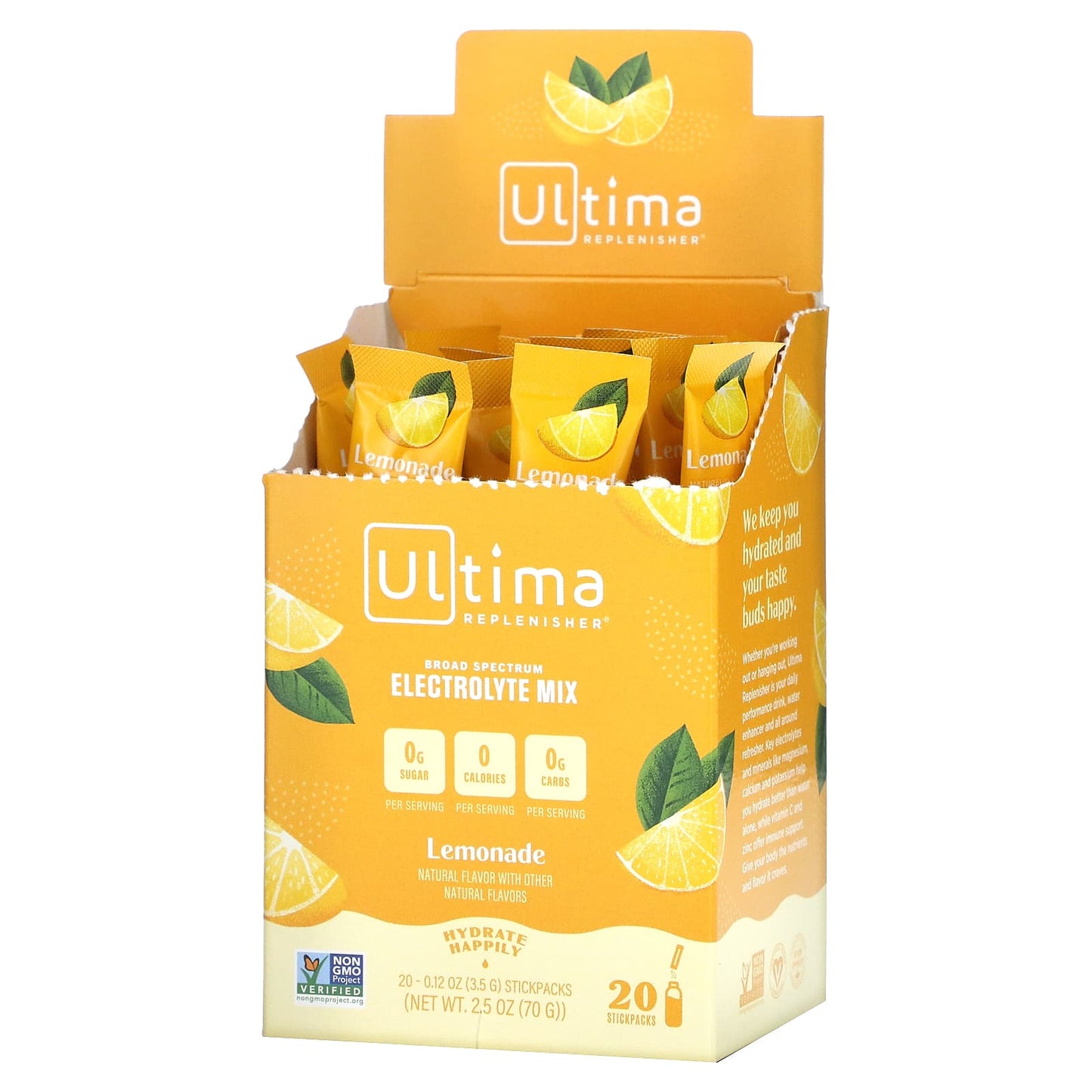 Ultima Replenisher-Electrolyte Drink Mix-Lemonade-20 Packets-0.12 oz (3.5 g) Each