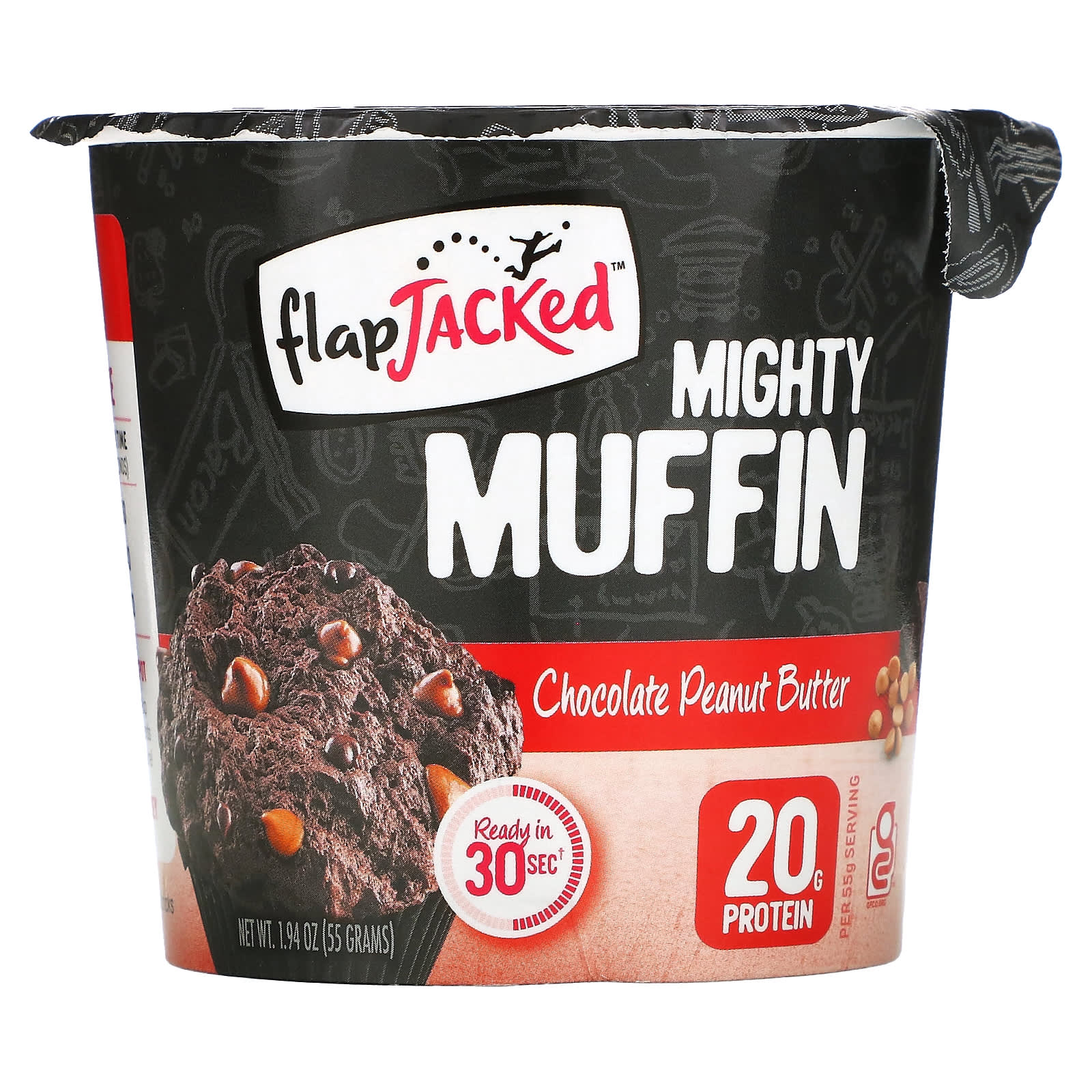 FlapJacked-Mighty Muffin-Chocolate Peanut Butter-1.94 oz (55 g)