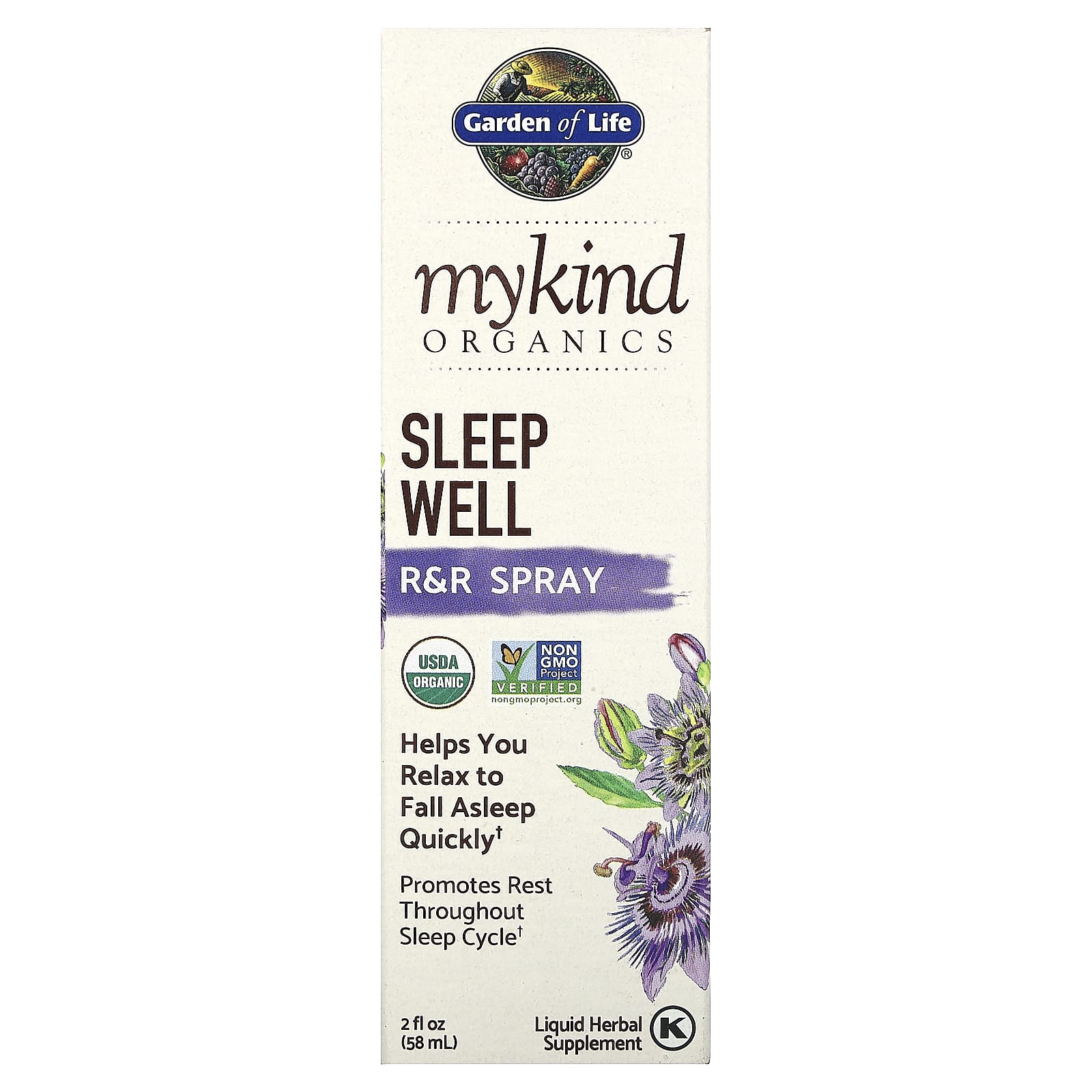 Garden of Life-MyKind Organics-Sleep Well-R&R Spray-2 fl oz (58 ml)