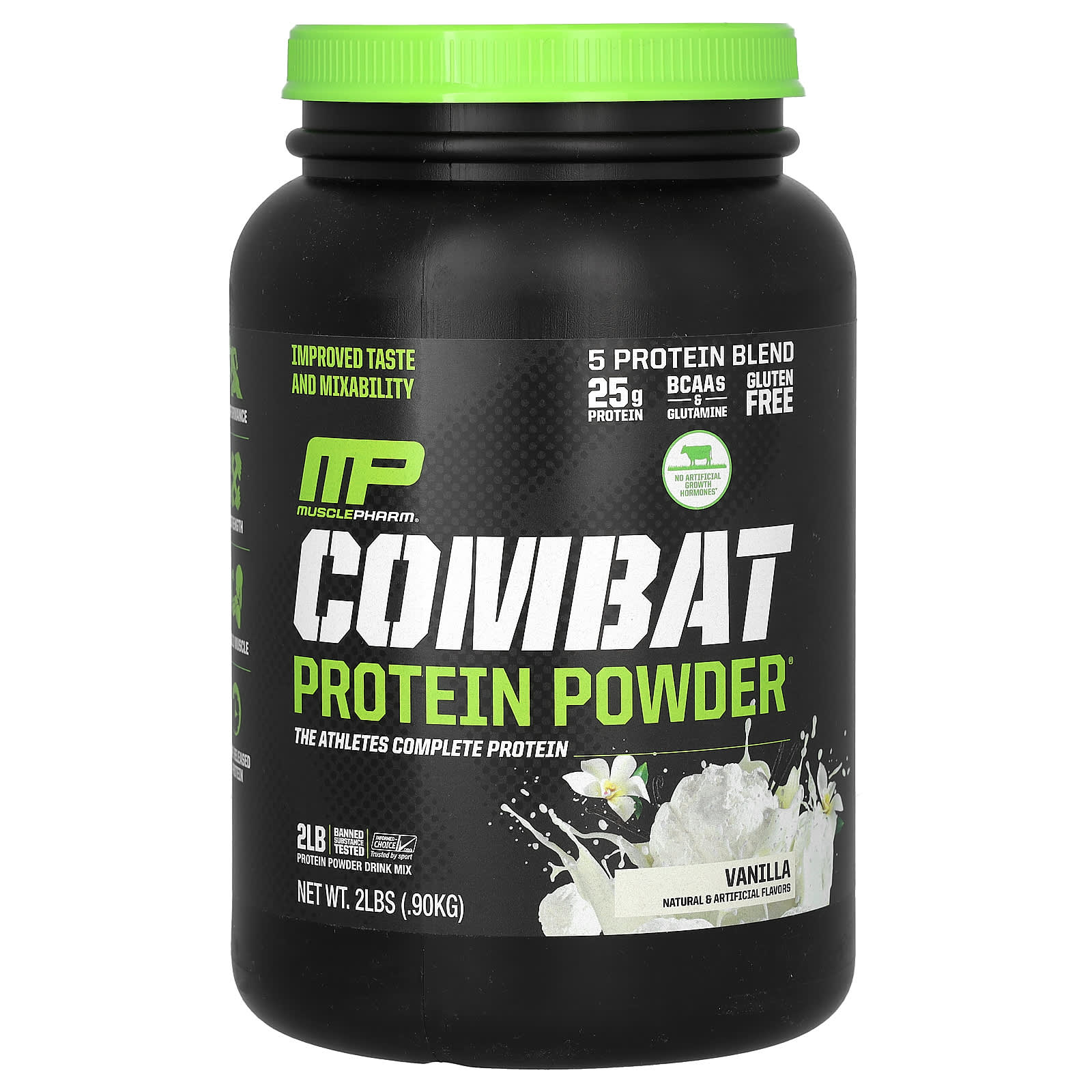 MusclePharm-Combat Protein Powder-Vanilla-2 lbs (0.9 kg)