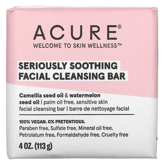 ACURE-Seriously Soothing Facial Cleansing Bar-4 oz (113 g)