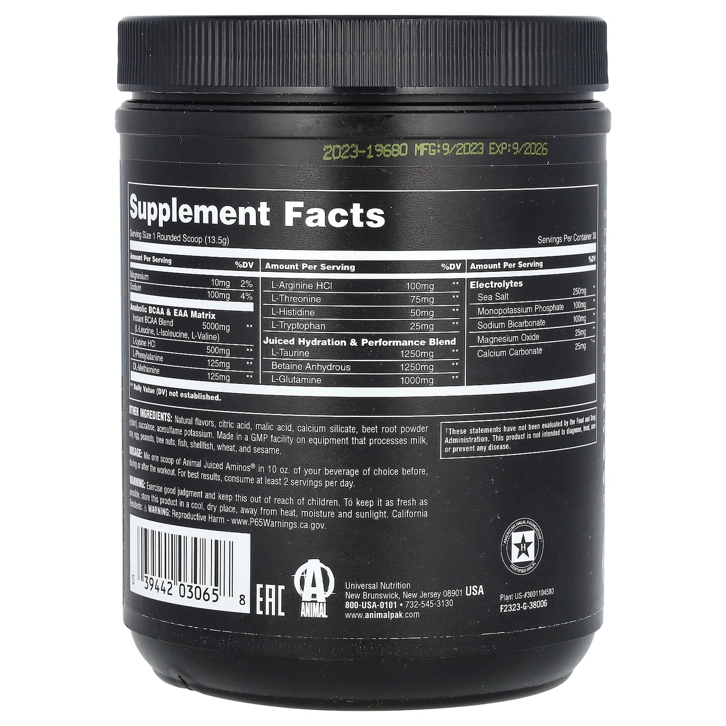 Animal, Juiced Aminos Powder, Grape, 14.3 oz (405 g)