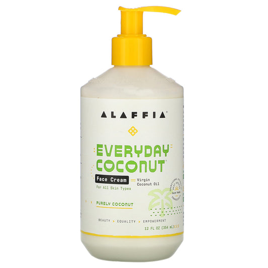 Alaffia-Everyday Coconut-Face Cream-Purely Coconut-12 fl oz (354 ml)