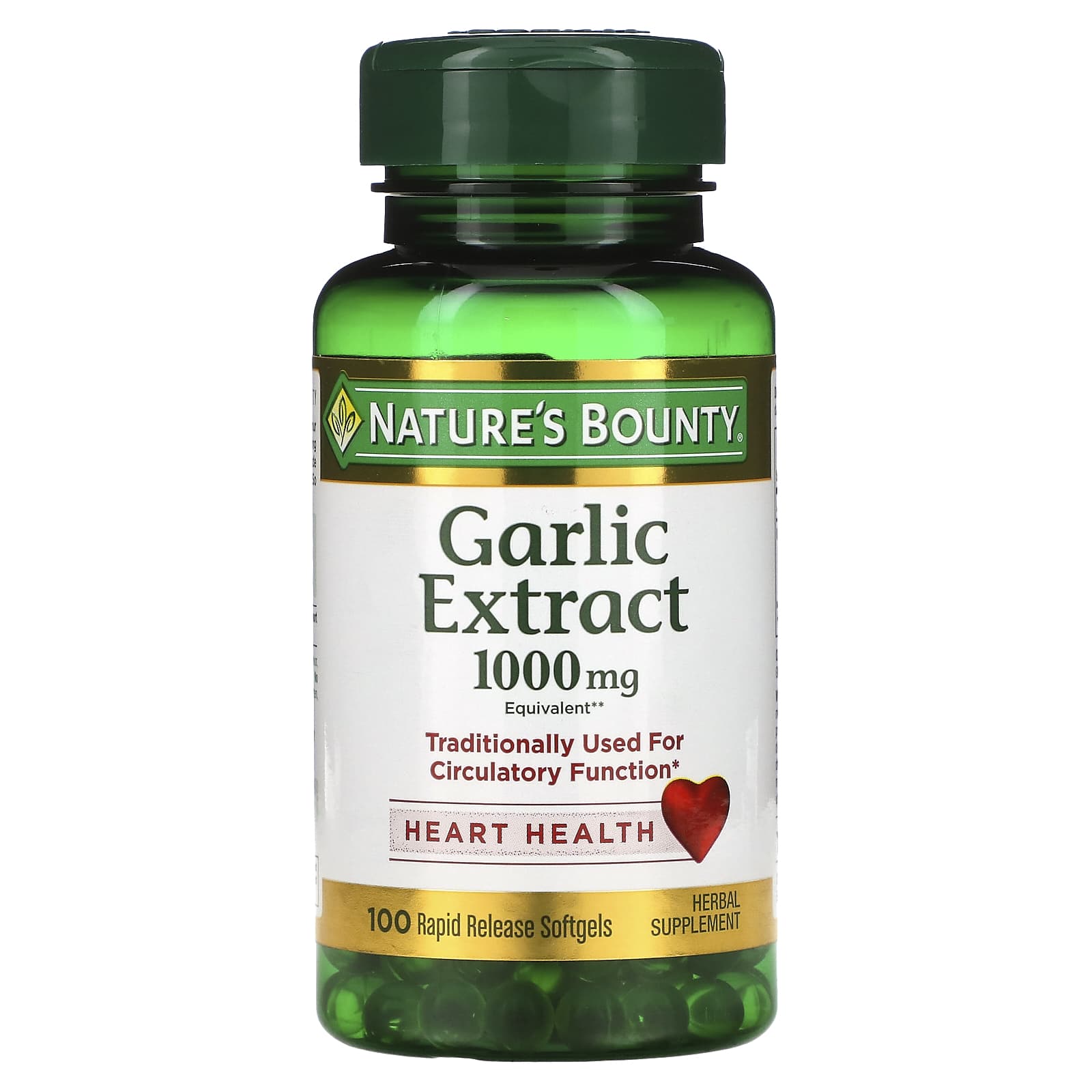 Nature's Bounty-Garlic Extract-1,000 mg-100 Rapid Release Softgels