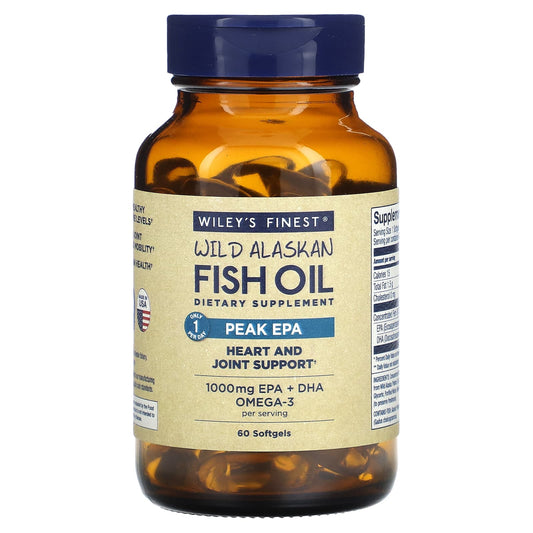 Wiley's Finest-Wild Alaskan Fish Oil-Peak EPA-60 Softgels