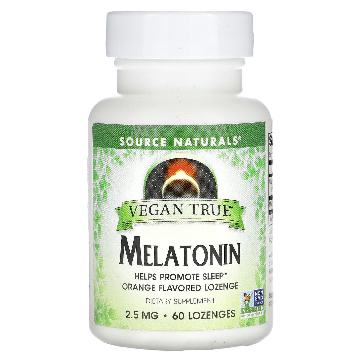 Source Naturals-Vegan True-Melatonin-Orange-2.5 mg-60 Lozenges