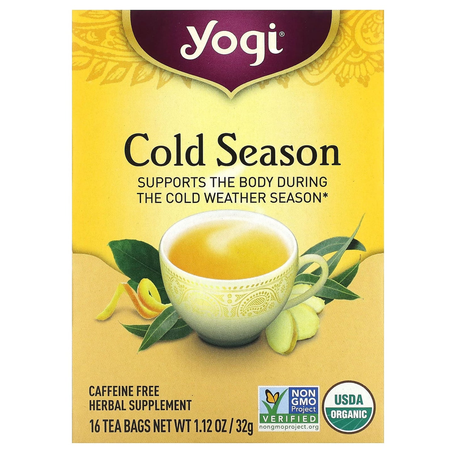 Yogi Tea-Cold Season-Caffeine Free-16 Tea Bags-1.12 oz (32 g)