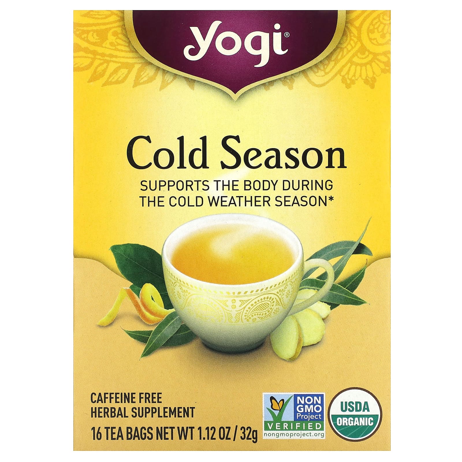 Yogi Tea-Cold Season-Caffeine Free-16 Tea Bags-1.12 oz (32 g)