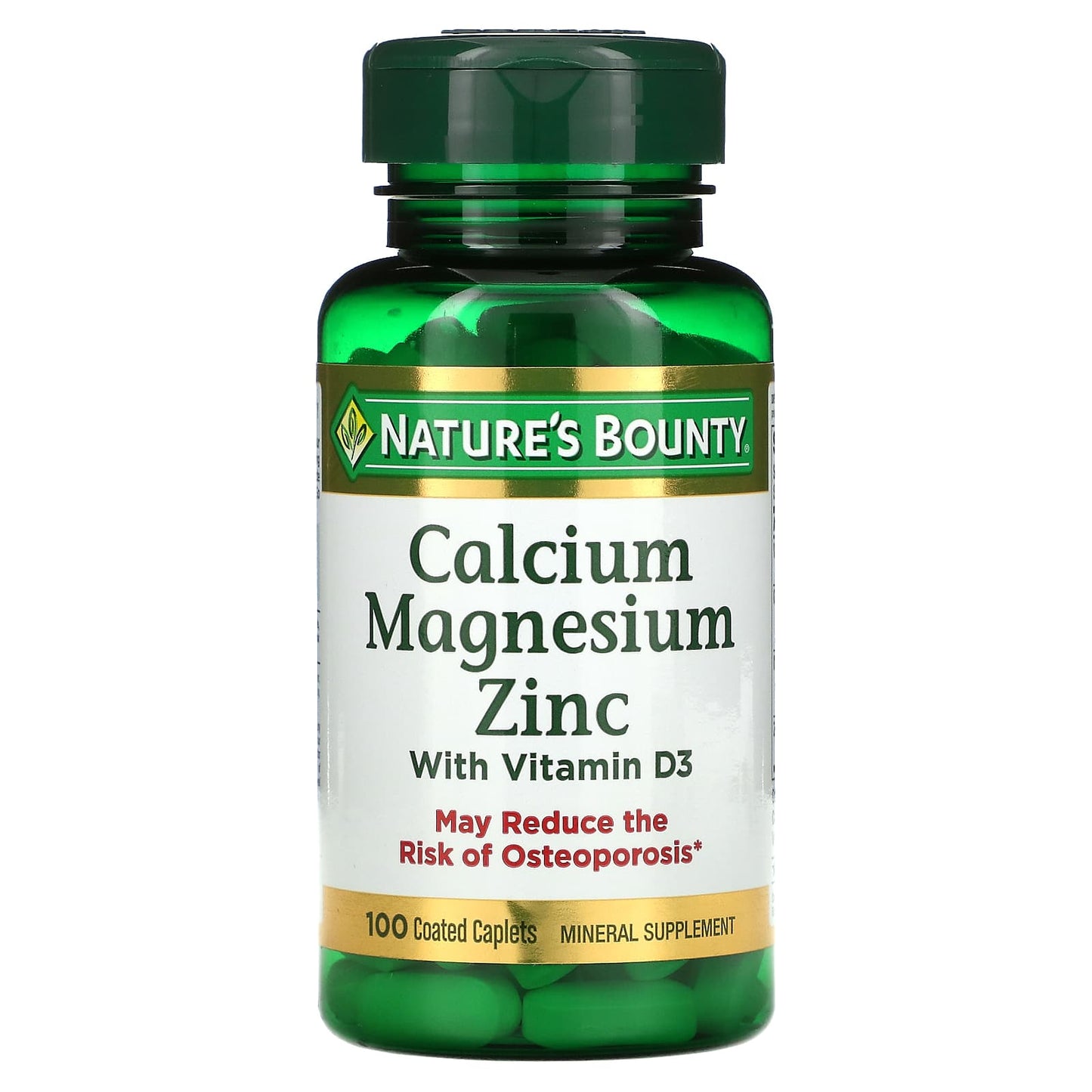 Nature's Bounty-Calcium Magnesium Zinc with Vitamin D3-100 Coated Caplets