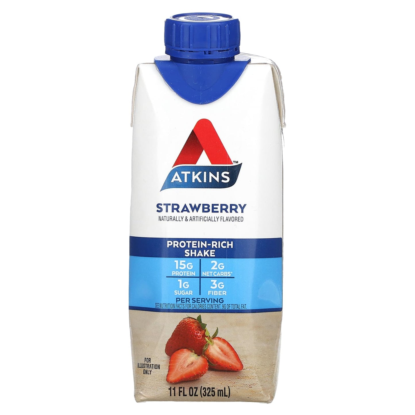 Atkins, Protein-Rich Shake, Strawberry, 4 Shakes, 11 fl oz (325 ml) Each